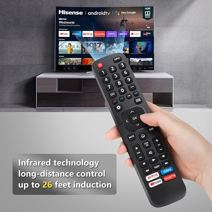 for Hisense-TV-Remote Replacement, Universal Remote Control for All Hisense Smart TVs【Pack of 2】