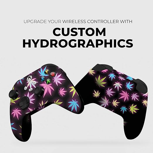 DreamController Neon Weed Custom X-box Controller Wireless compatible with X-box One/Series X/S Proudly Customized in USA with Permanent HYDRO-DIP Printing (NOT JUST A SKIN)