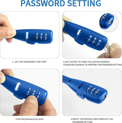 Adjustable Babyproof Lock, Easy Install on Cabinets, French Fridges, Baby Carriages, Kids’ Bikes, Helmet, Gates, Lock for Kids & Adults - French Door, Versatile Safety Solution (1 Pack Blue)