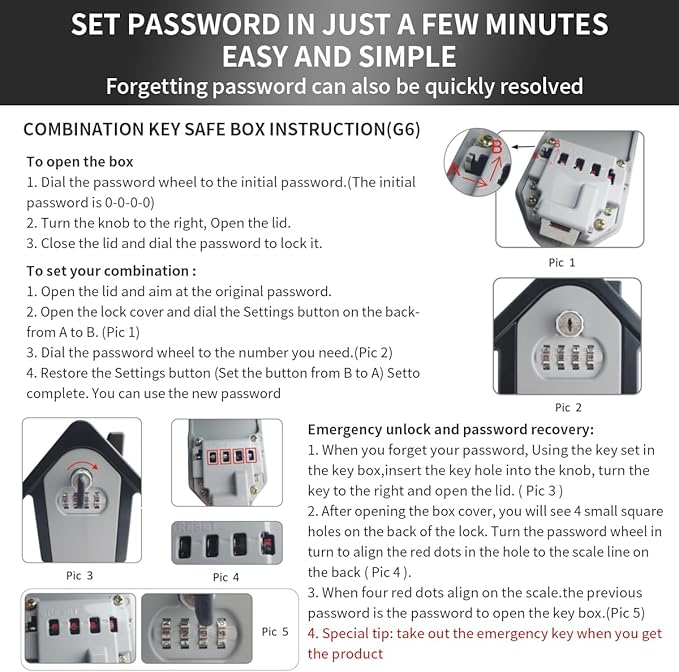 Key Lock Box with Combination lock & Key lock, Portable Large Capacity Key Storage Box Wall Mounted, Resettable Code, Waterproof Security Lock Box for Home, Office, Garage, Realtors Green(1 Pack)