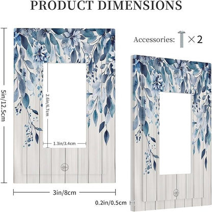 Eucalyptus Rustic Watercolor Plant Decorative Outlet Covers 1 Gang Single Rocker Light Switch Cover Plate Wall Plates Gfci Faceplate For Farmhouse Home Decor
