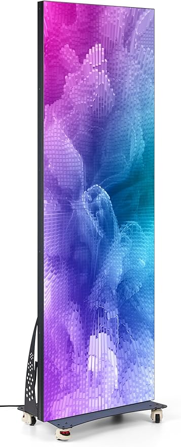 Displays2go 80" LED Poster Display, Extended Screen Compatibility, Wheels