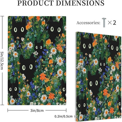 Boho Funny Black Cute Cats Daisy Wildflower Light Switch Cover Plate 1 Gang No Device Blank Electrical Wall Plates Faceplate Decorative Switch Plate For Kids Room Bed Room Decor