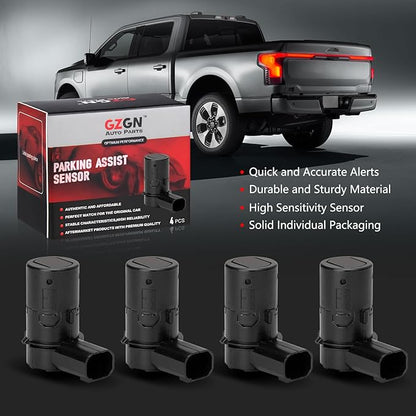 Rear Parking Assist Sensor Compatible with Ford F150 F250 F350 F450 F550 E-150 E-250 Escape Explorer,Lincoln Navigator,Mercury Mariner,4 PCS Reverse Backup Bumper Parking Sensors,OE#3F2Z15K859BA
