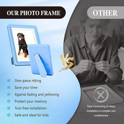 Blue 5x7 Picture Frame with Acrylic Front 6 Pack, ABS Frame for 5x7 or 4x10 Photos, Shatterproof UV-Resistant Tabletop Photo Frame, Vertical/Horizontal Display for Home Décor