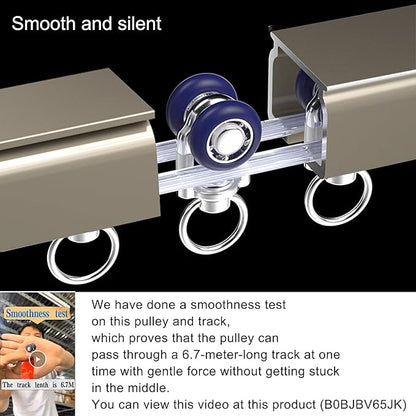 Curtain Track Wall Mounted Rail for Curtains, Drapes, and Room Dividers Ceiling or Wall Mount Curtain Track Room Divider-Sliding Curtain Rail (champagne, 4.5m)