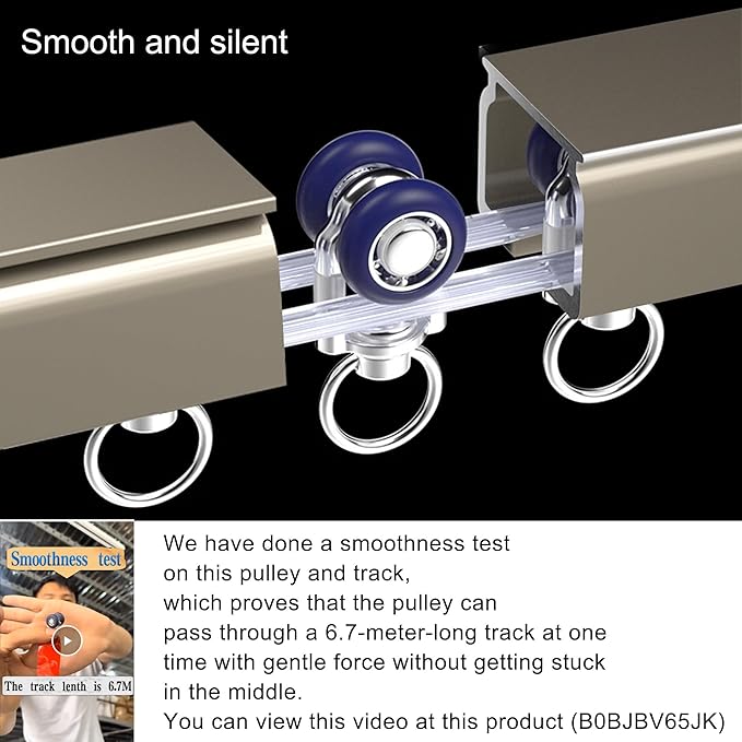 Ceiling Mounted Curtain Track for Drapes and Room Dividers - Sliding Curtain Rail for Living Room (Champagne, 2m)