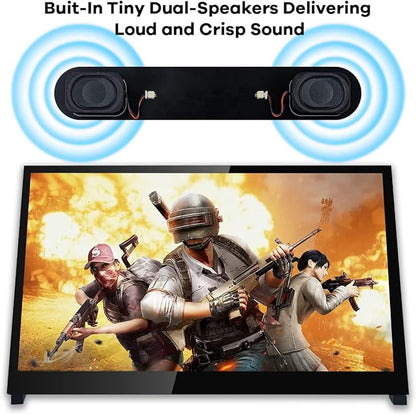 10.1" IPS LCD Capacitive Touch Screen HDMI Display Portable Monitor 1024X600 Built-in Dual Speakers for Raspberry Pi 5/4/3 Xbox PS4 Windows 7/8/10