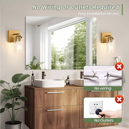 Wall Sconces,Rechargeable Wall Lights Set of 2 Dimmable Battery Operated,15000mAh Endurance 200 Hours Fast Charging,Wireless Sconces for Bedroom Living Room Bathroom Hallway Farmhouse