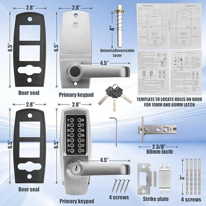 Mechanical Door Lock, Mechanical Push Button Lever Lock, Keyless Entry Commercial & Residential, Water-Proof Zinc Alloy, Easy to Install, for Garden, Yard, Garage