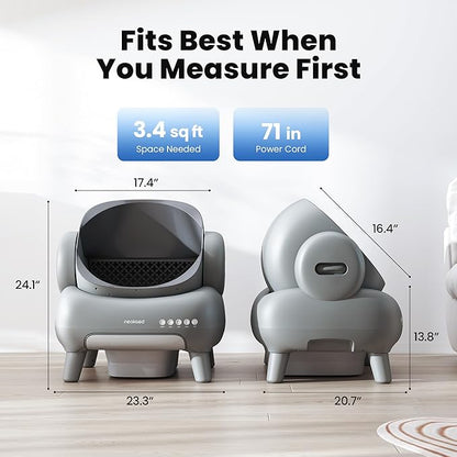 Neakasa M1 Plus Open-Top Self Cleaning Cat Litter Box, Automatic Cat Litter Box with APP Control, Odor-Free Waste Disposal Includes Trash Bags