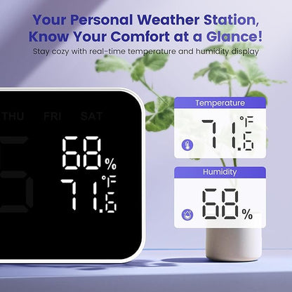 Dekala Bed Shaker Loud Alarm Clock for Heavy Sleepers Adults, Vibrating Dual Alarm Clocks for Bedrooms, Large Display Auto Dimmer,Temperature & Humidity Detect, 7-Day Programmable, Ideal Gift