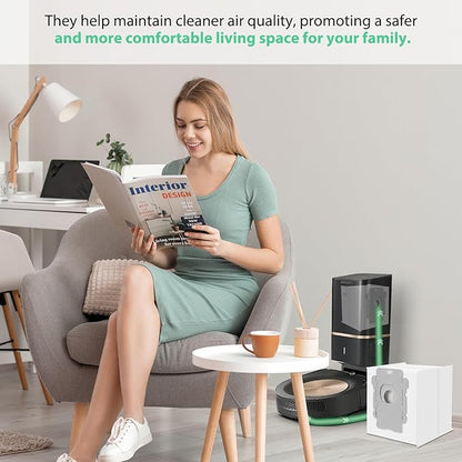 18 Pack iRobot Vacuum Bags - Replacement Dirt Disposal Bags for Roomba i7+, i1+, i2+, i3+, i4+, i5+, i6+, i8+, j6+, j7+, j8+, j9+, s9+, Combo i5+, j5+, j7+, j9+, Compatible with Clean Base System