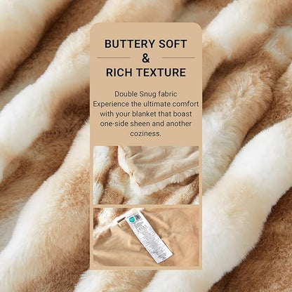 SAPHREAS Faux Fur Throw Blanket for Couch, Fluffy Fuzzy Bubble Blanket for Sofa Bed Living Room, Decor Soft Cozy Gifts for Women Men, 60x80” Tie Dye Khaki