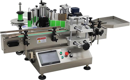 Automatic Round Bottle Labeling Machine Label Sticking Pasting Machine with Conveyor Bottle Diameter 0.78-4.72inch 360°Labeling