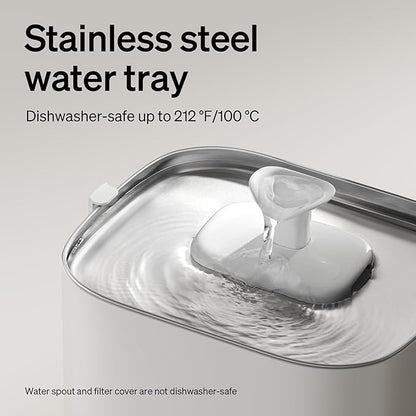 PETLIBRO Upgrade Cat Water Fountain, Cordless Cat Fountain Battery Operated, App Monitoring 3L/101oz Dockstream 2 Pet Water Fountain with Stainless Steel Tray, 5GHz WiFi Dog Water Bowl Dispenser