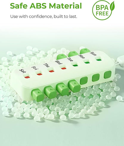 Pill Reminder for Easy Tracking Without Refills, Reusable Pill Tracker for Vairous Bottles, Arthritis-Friendly & Anti-Slide Medication Tracker, Compact Medicine Reminder for Pet Meds, Green, 2-Pack