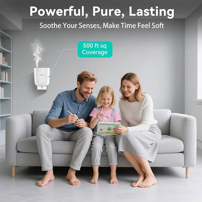 Plug in Diffuser, Waterless Oil Diffuser for Home, Essential Oil Plug in Wall, Smart Bluetooth App Control, Up to 500 Sq.ft Coverage, White