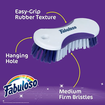 Fabuloso Hand-Held Scrub Brush – Easy Grip Scrubbing Brush for Showers, Floors, and More
