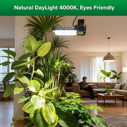 SANSI Grow Lights for Indoor Plants Full Spectrum, 100W(750W Equiv) Plant Light with Optical Lens for High PPFD, 4-Level Dimmable Panel Grow Light with 4/8/12 Hrs Auto On/Off for 2x3ft Grow Tent