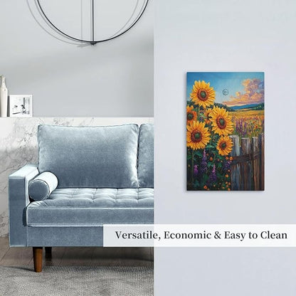 Decorative Light Switch Cover Plate Rustic Wilderness Sunflower Lavender Muzha Oil Painting 1 Gang No Device Single Blank Outlet Covers Wall Plate Cover Switchplate Faceplate