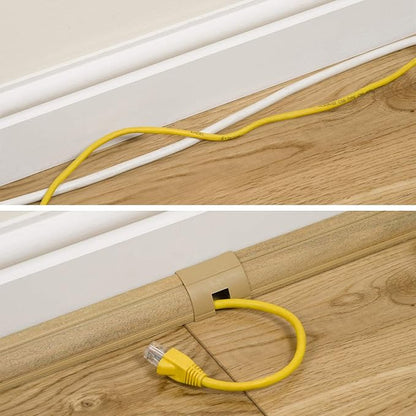 D-Line Cord Cover Kit, 30FT Self-Adhesive Wire Hider, Cable Raceway to Hide Wires on Wall, Cable Management - 6 x 5FT Channels and Accessories (0.87in (W) x 0.87in (H), Stainable Wood-Effect)