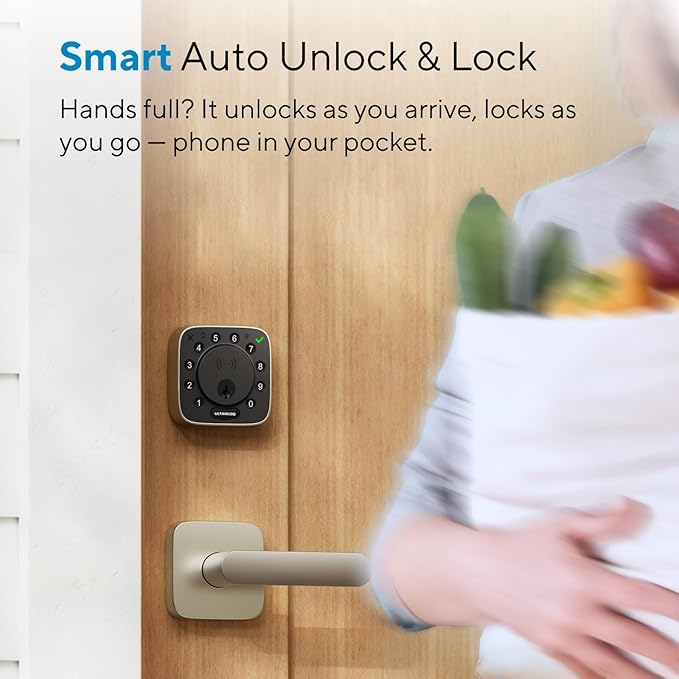 ULTRALOQ Bolt NFC Smart Lock with Android Phone Tap to Unlock, Built-in WiFi Keyless Entry Door Lock with Door Sensor, App Remote Control, Auto-Lock/Unlock, IP65 Waterproof, BHMA Certified