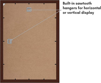 Americanflat 12x18 Poster Frame with Shatter-Resistant Glass - Signature Collection - Gallery-Style Frames Made of Engineered Wood - Photo Frame for Wall Display - Mahogany