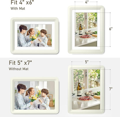 Light Gray 5x7 Picture Frame with Acrylic Front 1 Pack, ABS Frame for 5x7 or 4x6 Photos, Shatterproof UV-Resistant Tabletop Photo Frame, Vertical/Horizontal Display for Home Décor