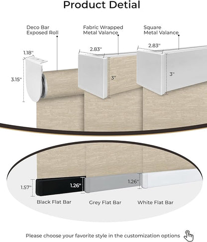 Motorized Roller Shade with Remote Control, 100% Blackout Electric Blinds for Windows with Alexa Google Home via Hub, Rechargeable Smart Automatic Customized Size（Texture-Coffee）