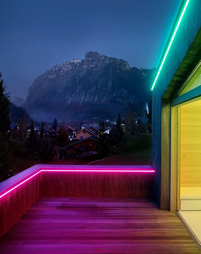 Shine Decor LED RGB Neon Rope Lights AC 120V, Expandable & Cuttable Bright Strip Lighting with Remote, Dimmable Color Changing, ETL Cold-Resistant & IP65 Waterproof for in&Outdoor, 10x20mm, 82FT