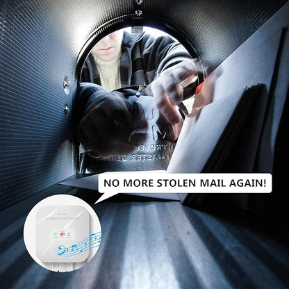 Briidea Mailbox Alarm, Wireless, Battery Powered, White, 500ft Range, LED Flash & Sound Alerts, Low Battery Reminder, Easy Installation, Secure Your Mail & Never Miss an Alert