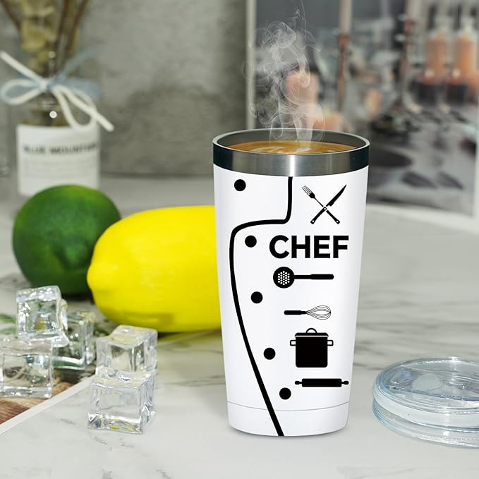 Fufandi Chef Gifts for Men Women - Ideal Gift for Chefs - Gifts for Cooking Lovers, Home Cooks, Bakers, Culinary Students - Tumbler Cup 20oz
