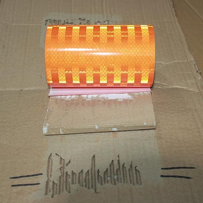 Non Fading Reflective Tape Orange Outdoor Waterproof 6 inch, High Visibility Industrial Marking Tape, Safety Adhesive Stickers (11 feet)