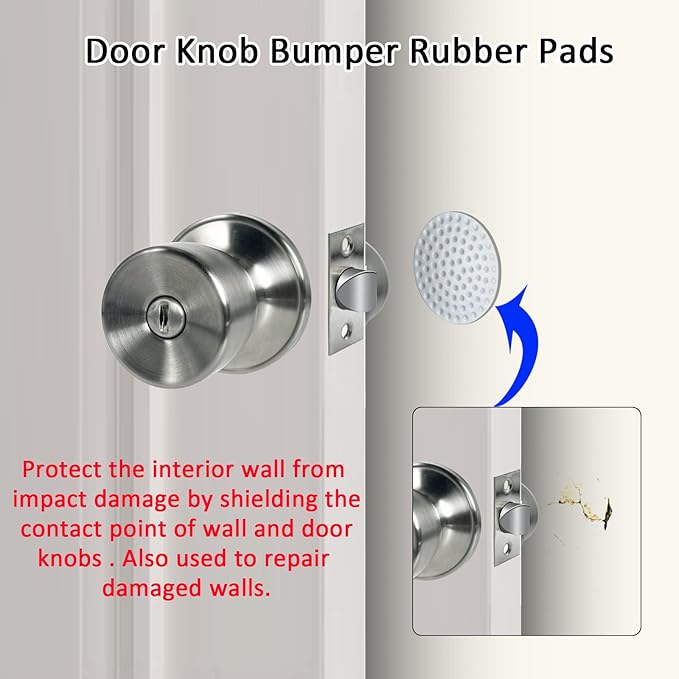 JO.KO Door Knob with Lock and Key, Round Ball Lock Interior/Exterior Door Knob for Bedroom Or Bathroom/Entry Door Handle (Stainless 2Pack)