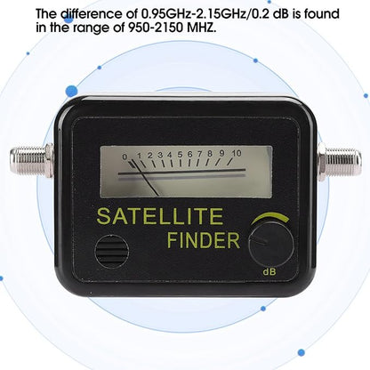 Pissente Satellite Signal Meter, Satellite Finder Meter Satellite Detector Digital Screen 0.95GHz-2.15GHz 0.2 dB Sensitivity 7dB for Easy Antenna Adjustment with dB Level Control