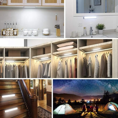 54-LED Under Cabinet Lights,USB Rechargeable Kitchen Night Light,Battery Operated Counter Closet Lighting,Wireless Motion Activated Light for Cabinets Cupboard Pantry(Warm Light 2Pack