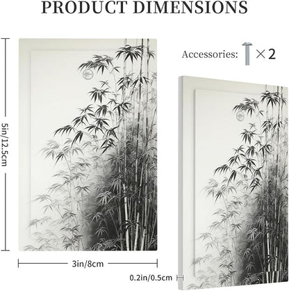 Watercolor Vintage Ink Bamboo Forest 1-Gang No Device Blank Wallplate Electrical Light Switch Covers Decorative Receptacle Face Plate Cover for Bathroom 5 X 3 IN