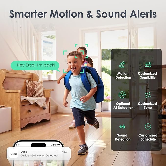 YOTON 1080P Indoor Security Camera for Baby Monitor, Pet Camera with Night Vision, 2-Way Audio, Motion Detection, Cloud & SD Card Storage, Easy Setup, Works with Alexa & Google Assistant, 1-Pack