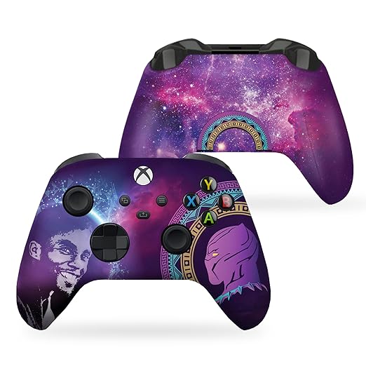 DreamController Blacckk Panther Custom X-box Controller Wireless compatible with X-box One/Series X/S Proudly Customized in USA with Permanent HYDRO-DIP Printing (NOT JUST A SKIN)