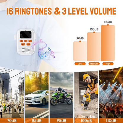 Wireless Caregiver Call Button Alarm, Portable Caregiver Pager for Seniors Patients 1 Bracelet Button & 1 Digital Display Receiver