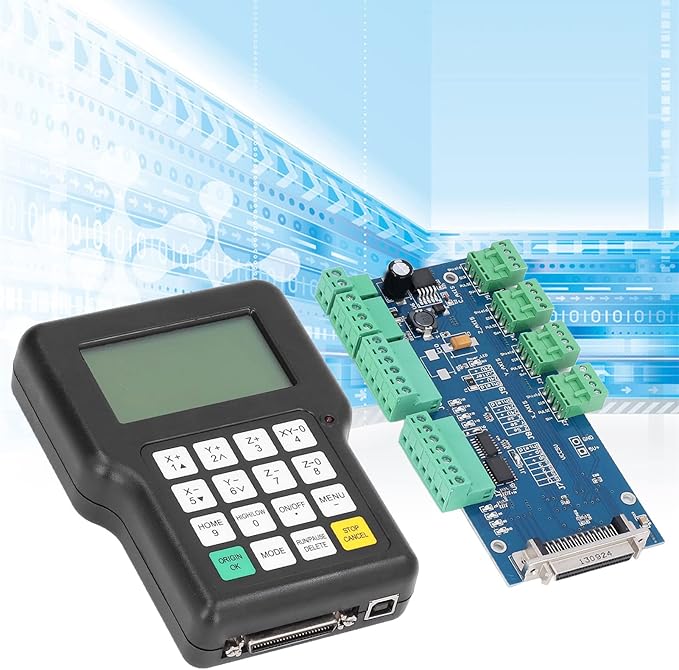 CNC Offline Controller, 3 Axes CNC DSP Remote Hand Control Supports High Microstepping Offline Control Module, Control Board USB Port CNC Router Controller for CNC Lathe Engraving Milling Machine
