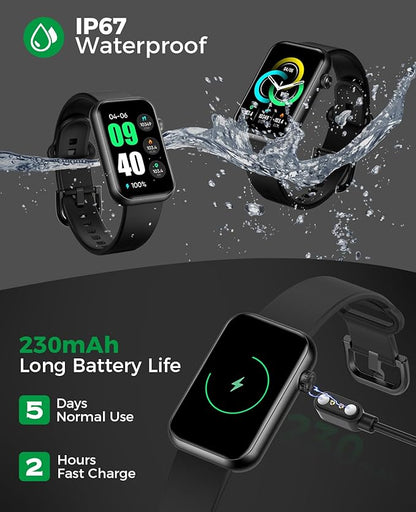 Smart Watch Fitness Tracker (Answer/Make Call), 24/7 Heart Rate Spo2 Blood Pressure Monitor Sleep Tracker, 114 Sports Modes Pedometer Calorie Step Tracker, Waterproof Activity Tracker for Women Men