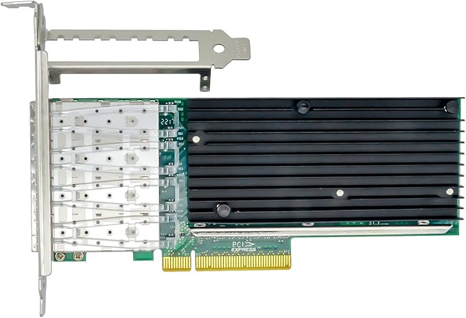 with Intel Chipset X710-DA4 4Port SFP+ 10Gb Ethernet Converged Network Card Adapter ISCSI NFS DDJKY PCI-e3.0 x8 Controller NIC