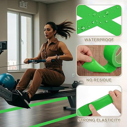 PATIKIL Floor Marking Tape 2 Inch x 110 Ft, 4 Pcs Self-Adhesive Warning Safety Tape Caution Stripe for Walls Floors Pipes Equipment Outdoor, Green