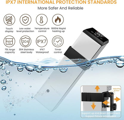 Commercial Sous Vide Machine for Restaurant, 1600W Sous Vide Cooker, 360° Immersion Circulator, 15dB Ultra-Quiet, IPX7 Waterproof, Powerful Pump Design, Accurate Temperature Control