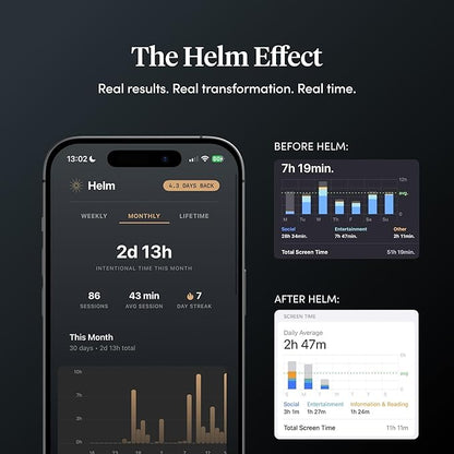 BestSelf Helm Focus Device – Premium NFC-Powered Phone Distraction Blocker Physical App Blocker Tool for Deep Work, ADHD Focus, and Screen-Free Productivity