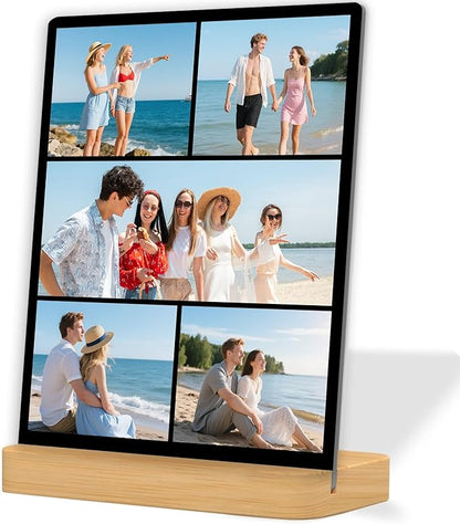 Custom Metal Photo Prints, Personalized Print Photos Frame for Desk, Customize Picture Frames Gifts for friend, remember, Lovers, Family Home