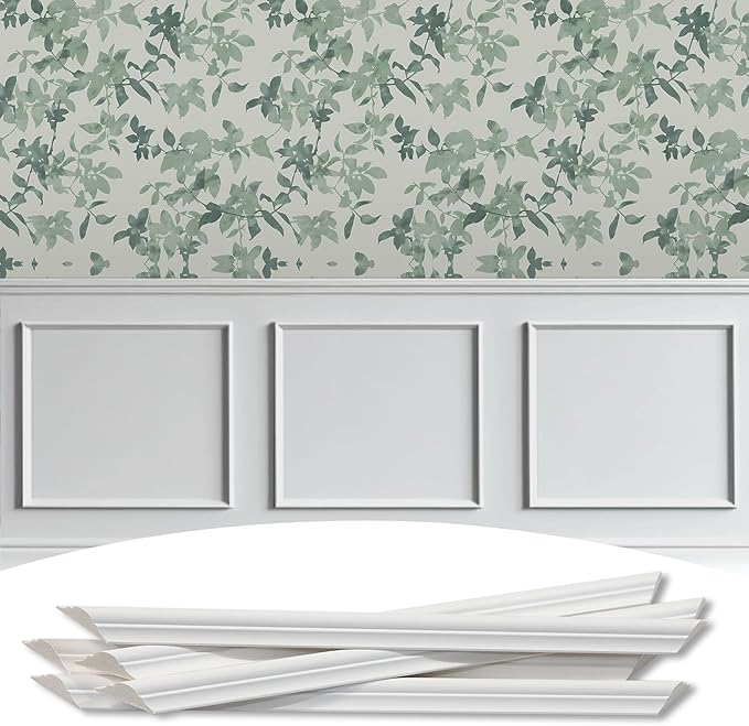 3-Frame 16" x 16" Premade Accent Wall Molding Kit, Ready-to-Assemble Wainscoting Panels, Pre-Cut Chair Rail Moulding Trim Picture Frame for Home Décor