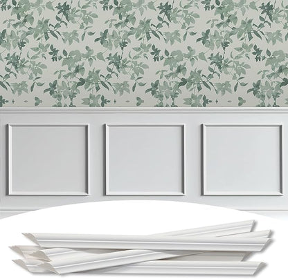 3-Frame 20" x 20" Premade Accent Wall Molding Kit, Ready-to-Assemble Wainscoting Panels, Pre-Cut Chair Rail Moulding Trim Picture Frame for Home Décor